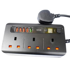 DIGITPLUS/ANTI-STATIC POWER SOCKET/5 USB IDENTIFY AUTOMATICLY & 3 POWER SOCKET/10A-QC3.0-3000W/250V/200CM