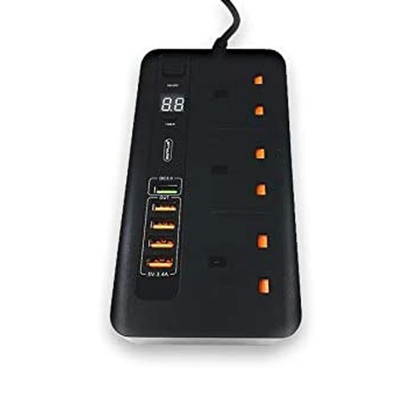 DIGITPLUS/ANTI-STATIC POWER SOCKET/5 USB IDENTIFY AUTOMATICLY & 3 POWER SOCKET/10A-QC3.0-3000W/250V/200CM