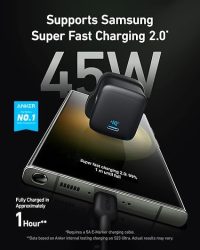 Anker 313 Charger 45W USB C Super Fast Charger, Anker Ace PPS Fast Charger Supports Super Fast Charging 2.0 for Samsung Galaxy S23 Ultra/S23+/S23, S22/S21/S20/Note 20/Note 10 (Cable Not Included)