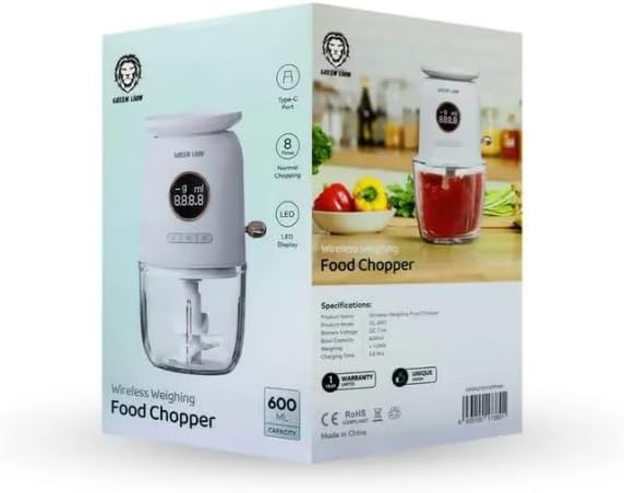 41PQzbJh-RL._AC_ Green Lion 7.4V Wireless Weighing Food Chopper, 600 ml Capacity, White