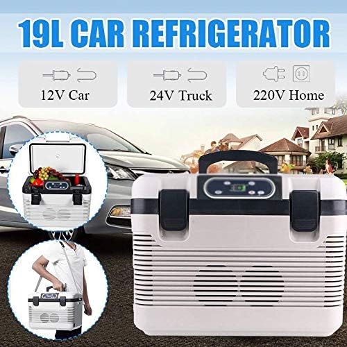 SDFGH 19L Car Refrigerator Freeze Heating Fridge Compressor Plug Picnic Refrigeration Heating