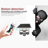 51Nr-o7kFmL._AC_ V380 Pro 4G Solar Security Camera, Triple PTZ Lens System, 360° Rotation, Night Vision, 4K Resolution, IP66 Waterproof, Mobile App Control