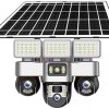 V380 Pro 4G Solar Security Camera, Triple PTZ Lens System, 360° Rotation, Night Vision, 4K Resolution, IP66 Waterproof, Mobile App Control