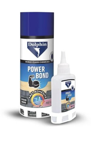 Dolphin super glue Fast Adhesive Power Bond MDF Kit – Strong Super Glue with Activator, Wood Glue, Nail Glue, Silicone Sealant, Epoxy, and Rust Remover – Multi-Purpose, Safe, and Heavy-Duty Adhesive