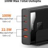 Mcdodo USB C Charger 100 W 4 Ports Fast Charging Station Multiple Charging Plug with Cable GaN Charger for iPad, MacBook/Pro/Air, Lenovo, Dell, Phone, Samsung