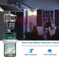 V380 Pro 4G Digital Zoom 2 Lens 2 Screen 4MP Solar Powered Battery Camera CCTV Security V380 CCTV Camera Solar 4G 355° Pan 90° Tilt, IP66 Waterproof,Color Night Vision 4K