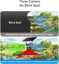 V380 Pro 4G Digital Zoom 2 Lens 2 Screen 4MP Solar Powered Battery Camera CCTV Security V380 CCTV Camera Solar 4G 355° Pan 90° Tilt, IP66 Waterproof,Color Night Vision 4K