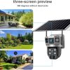 V380 Pro 4G Digital Zoom 2 Lens 2 Screen 4MP Solar Powered Battery Camera CCTV Security V380 CCTV Camera Solar 4G 355° Pan 90° Tilt, IP66 Waterproof,Color Night Vision 4K