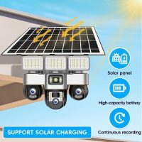 61s8hjSgvmL._AC_ V380 Pro 4G Solar Security Camera, Triple PTZ Lens System, 360° Rotation, Night Vision, 4K Resolution, IP66 Waterproof, Mobile App Control
