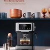 LePresso Digital Espresso Machine with Milk Frother, 20 Bar High Pressure Coffee Machine, 1.5L Water Capacity, 1100W, Espresso Maker with Touch Display & Pre-Brew, for Espresso, Latte, Cappuccino