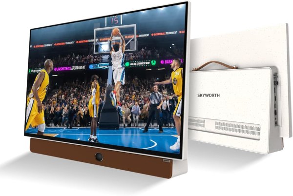 Skyworth 24-Inch Portable Smart TV with Protective Case, Battery Powered Outdoor TV, 1080P FHD, Google TV, HDR10, Dolby Audio, Chromecast, Ideal for Sports, Game Day Bundle