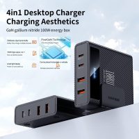 Mcdodo USB C Charger 100 W 4 Ports Fast Charging Station Multiple Charging Plug with Cable GaN Charger for iPad, MacBook/Pro/Air, Lenovo, Dell, Phone, Samsung