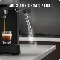 Lepresso Suprema Espresso Machine, Milk Steamer, With 1100W Power+ 20Bar Pressure, Adjustable Steam Control, 1.2L Removable Water Tank, Automatic Power-Off, One-touch Operation, NS Capsule Compatible.