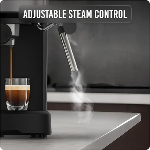 Lepresso Suprema Espresso Machine, Milk Steamer, With 1100W Power+ 20Bar Pressure, Adjustable Steam Control, 1.2L Removable Water Tank, Automatic Power-Off, One-touch Operation, NS Capsule Compatible.