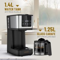 LePresso 10-Cup Coffee Maker, Drip Coffee Machine, Washable Nylon Filter, Interactive Touch Display, Brewing Coffee Maker with 400mL Travel Mug, Carafe Coffee Machine, for Home, Office