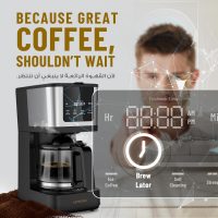 LePresso 10-Cup Coffee Maker, Drip Coffee Machine, Washable Nylon Filter, Interactive Touch Display, Brewing Coffee Maker with 400mL Travel Mug, Carafe Coffee Machine, for Home, Office