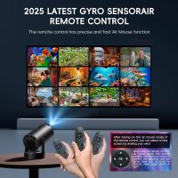 [Built-in Apps & 2025 Upgraded] Mini Projector with WiFi 6 and Bluetooth 5.4 Support 4K 1080P Auto Keystone 180° Rotatable Projector Portable Compatibile with HDMI/TV Stick/Memory Stick/Laptop, Black