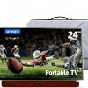 Skyworth 24-Inch Portable Smart TV with Protective Case, Battery Powered Outdoor TV, 1080P FHD, Google TV, HDR10, Dolby Audio, Chromecast, Ideal for Sports, Game Day Bundle