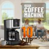 LePresso 10-Cup Coffee Maker, Drip Coffee Machine, Washable Nylon Filter, Interactive Touch Display, Brewing Coffee Maker with 400mL Travel Mug, Carafe Coffee Machine, for Home, Office