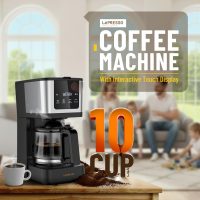 LePresso 10-Cup Coffee Maker, Drip Coffee Machine, Washable Nylon Filter, Interactive Touch Display, Brewing Coffee Maker with 400mL Travel Mug, Carafe Coffee Machine, for Home, Office