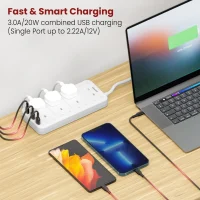 Moxedo-Power-Strip-Surge-Protector-11-in-1-Electric-Outlet-Power-Extension-20W-2m-White-2 Moxedo Power Strip Surge Protector 11 in 1 Electric Outlet Power Extension 20W 2m - White