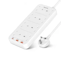 Moxedo-Power-Strip-Surge-Protector-11-in-1-Electric-Outlet-Power-Extension-20W-2m-White Moxedo Power Strip Surge Protector 11 in 1 Electric Outlet Power Extension 20W 2m - White