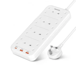 Moxedo-Power-Strip-Surge-Protector-11-in-1-Electric-Outlet-Power-Extension-20W-2m-White Moxedo Power Strip Surge Protector 11 in 1 Electric Outlet Power Extension 20W 2m - White