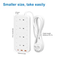 Moxedo-Power-Strip-Surge-Protector-11-in-1-Electric-Outlet-Power-Extension-20W-2m-White-4 Moxedo Power Strip Surge Protector 11 in 1 Electric Outlet Power Extension 20W 2m - White
