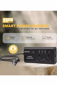 c36a925e-ee38-4df2-9915-10960e21e7ce Car Power Inverter, 12V to 220V, High Frequency Modified Sine Wave, 300W, Multi-Port, USB Port + Type-C Port, Plus Includes Battery Adapter