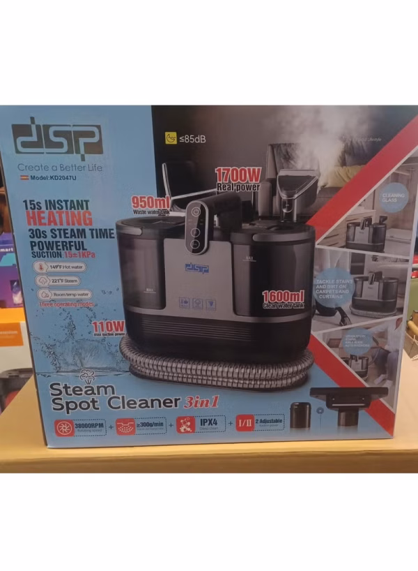 Portable Vacuum Cleaner Machine 1700W Powerful Motor 3 IN 1 Spot Cleaner Lightweight Multifunctional Machine 1.25L/950ml Double Tank Compact Design for Sofa Carpet Car and Pet Pads KD2047U version 2025