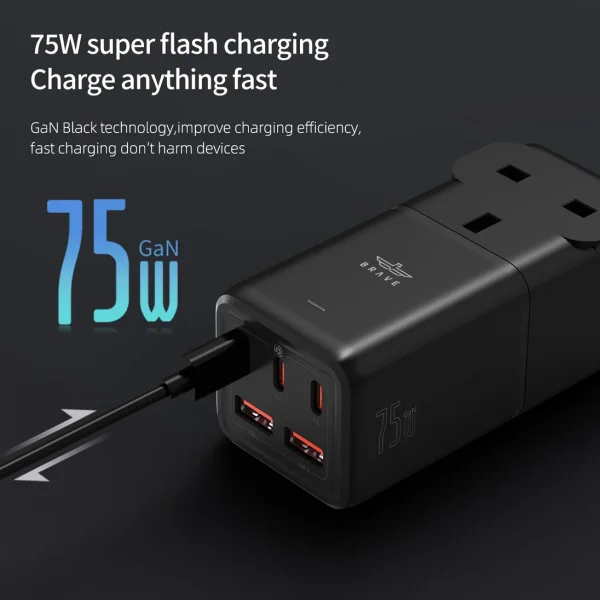 Brave 75W Desktop Adapter with Charging Ports