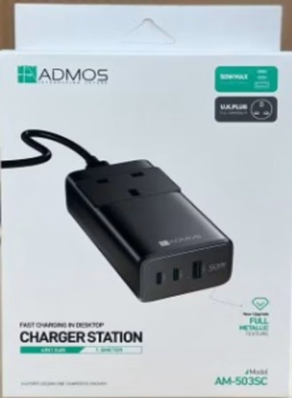 Admos 4 in 1 Fast Chargering in Dasktop Station 1.5 meter