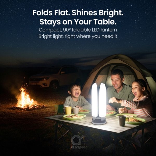 BRAVE BLS-02 BrightForce Pro 80W Portable Camping Light, 8000LM Foldable LED Floodlight with 2.5m Tripod, Battery Clip Power & IP54 Waterproof Lamp