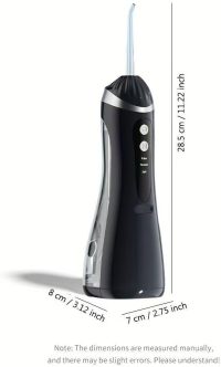 41vVq-hRiYL._AC_SL1000_ SKY-TOUCH Professional Water Flosser - Cordless Oral Irrigator with 3 Modes, 4 Replaceable Tips, Deep Cleaning, Rechargeable, Waterproof, BPA-Free, Portable for Gum Care, Home & Travel, Black