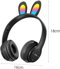 Rabbit Ear Headphone B12 New Wireless Cute Bluetooth Earphone With LED Ligh, bluetooth headset, stereo sound, high qualityy (purple)