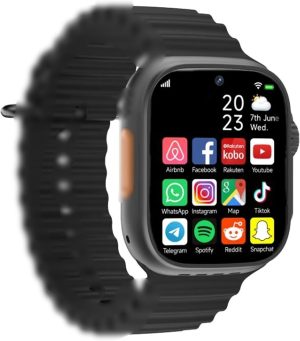 61O412j1GaL._AC_SL1500_ XO Android Smart 4G watch, Android OS interface, Pre installed apps, AMOLED Display screen | Sports and fitness Tracker, Cellular, Wi-Fi, Tiktok Instagram on the watch, Sim card Watch (64GB Black)