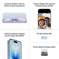 Apple iPhone 17 256 GB: 6.3-inch Display with ProMotion, A19 Chip, Center Stage Front Camera for Smarter Group Selfies, Improved Scratch Resistance, All-Day Battery Life; Mist Blue